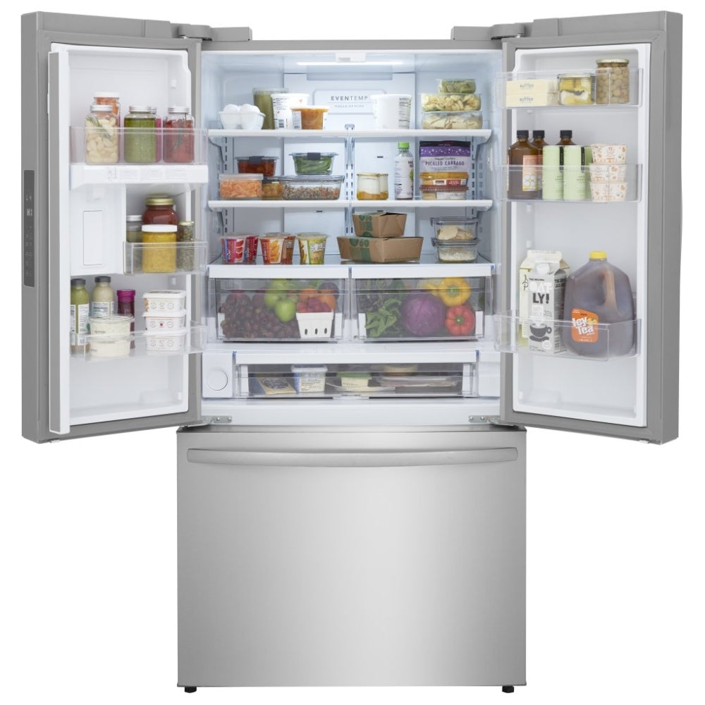 Frigidaire FRFN2813AF French Door Refrigerator, 36 inch Width, 28.8 cu. ft. Capacity, Water Dispenser (Interior), Ice Dispenser (Freezer Located), ENERGY STAR Certified, Stainless Steel colour