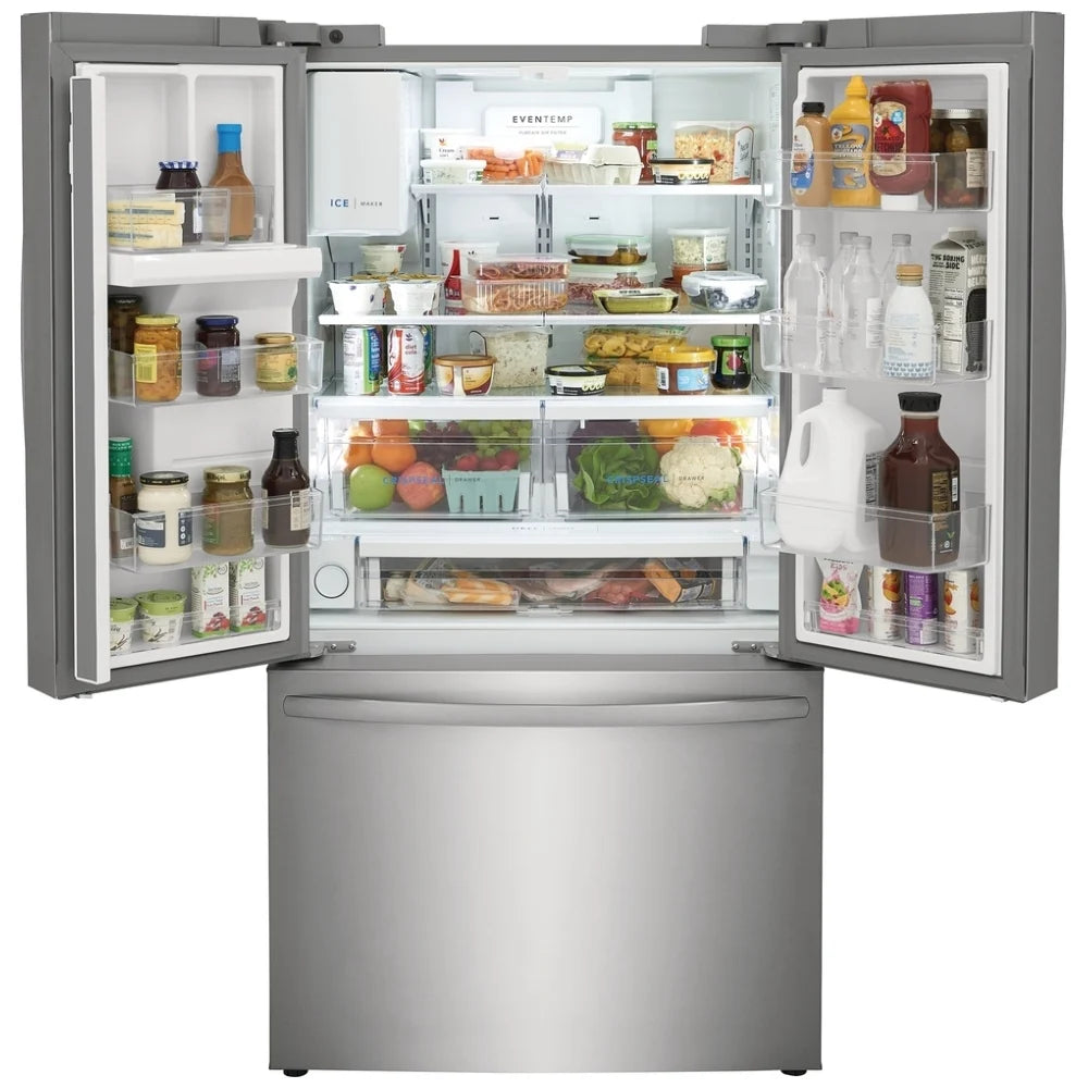 Frigidaire FRFS2823AS French Door Refrigerator, 36 inch Width, ENERGY STAR Certified, 27.8 cu. ft. Capacity, Water Dispenser (Exterior), Ice Dispenser (Thru Door), Stainless Steel color