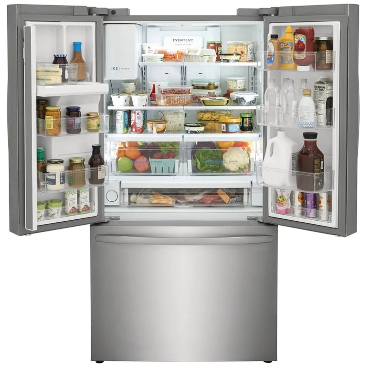 Frigidaire FRFS2823AS French Door Refrigerator, 36 inch Width, ENERGY STAR Certified, 27.8 cu. ft. Capacity, Water Dispenser (Exterior), Ice Dispenser (Thru Door), Stainless Steel color