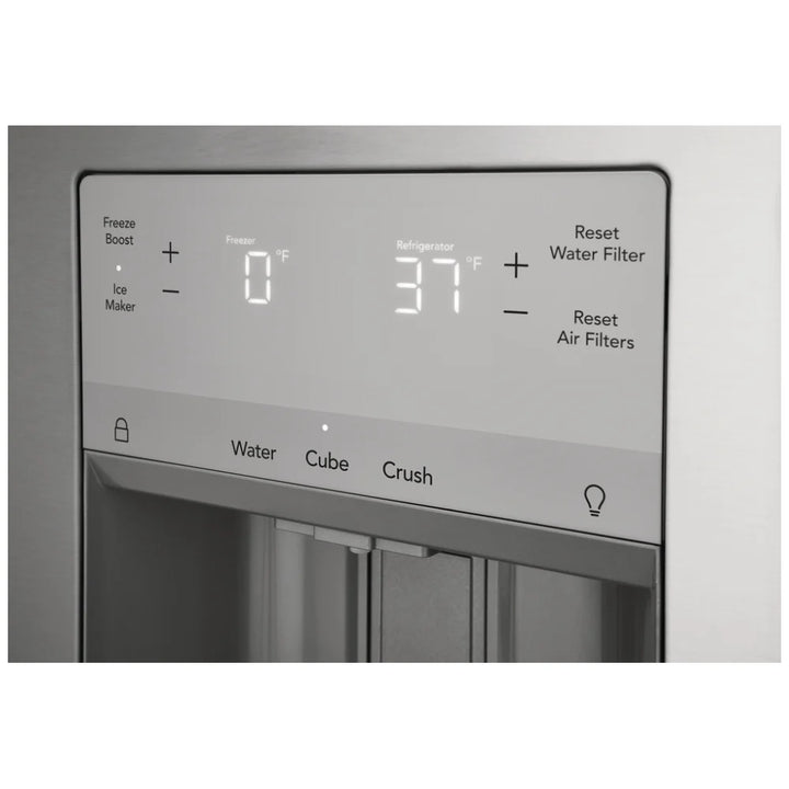 Frigidaire FRFS2823AS French Door Refrigerator, 36 inch Width, ENERGY STAR Certified, 27.8 cu. ft. Capacity, Water Dispenser (Exterior), Ice Dispenser (Thru Door), Stainless Steel color
