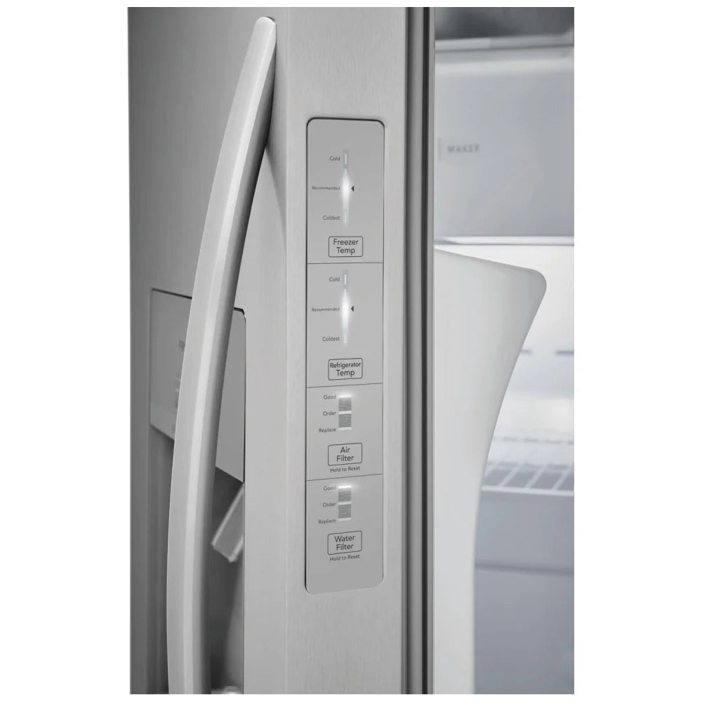 Frigidaire 25.6 Cu. Ft. 36'' Standard Depth Side by Side Refrigerator FRSS26L3AF Stainless Steel