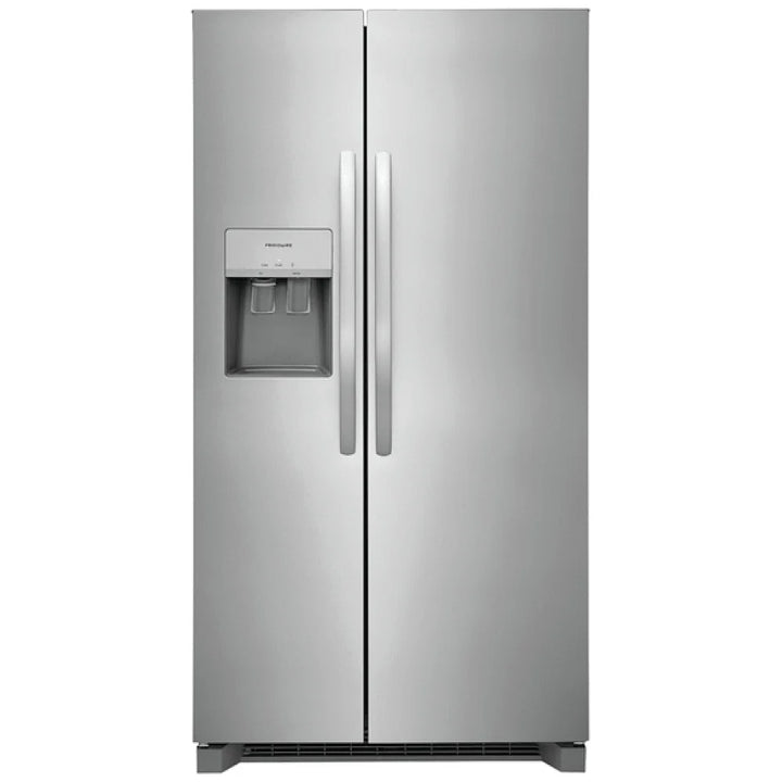 Frigidaire Side by Side Refrigerator, 36 inch Width With Water & Ice Dispenser, 25.6 cu. ft. Capacity, Stainless Steel colour FRSS2623AS