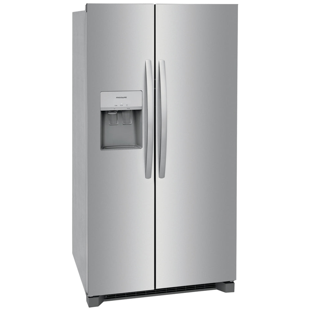 Frigidaire Side by Side Refrigerator, 36 inch Width With Water & Ice Dispenser, 25.6 cu. ft. Capacity, Stainless Steel colour FRSS2623AS