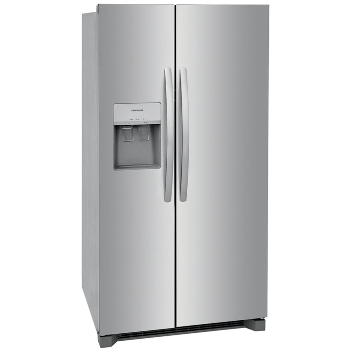 Frigidaire Side by Side Refrigerator, 36 inch Width With Water & Ice Dispenser, 25.6 cu. ft. Capacity, Stainless Steel colour FRSS2623AS