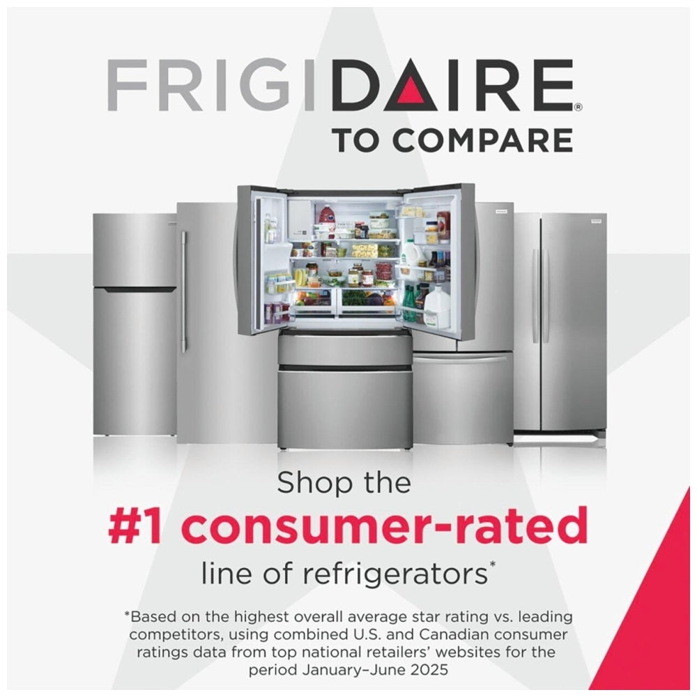 Frigidaire FRTE1835AS Top Freezer Refrigerator, 30 inch Width, 18.2 cu. ft. Capacity, ENERGY STAR Certified, White colour