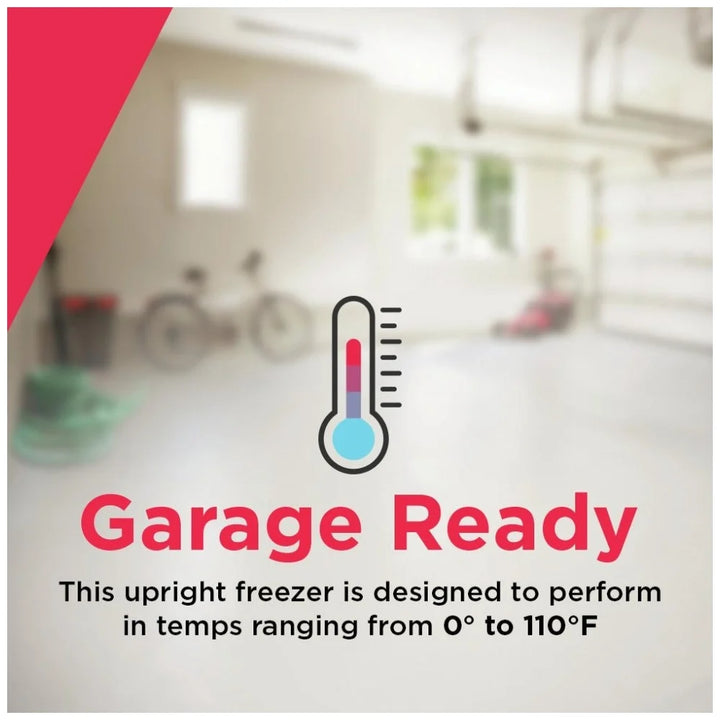 Frigidaire FRUF2020AN Upright Freezer, 33 inch Width, 20 cu. ft. Capacity, Automatic, Reversible Door, Interior Light (Freezer), Carbon colour