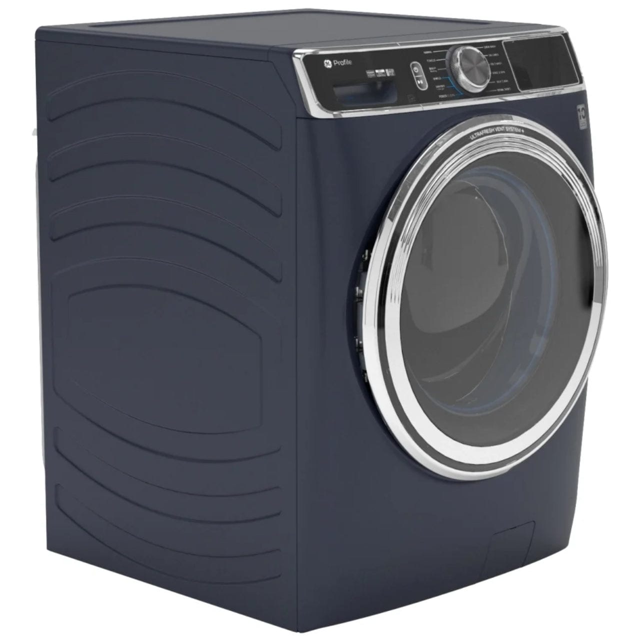 GE Profile PFW870SPVRS Front Load Washer, 28 inch Width, ENERGY STAR Certified, 6.1 cu. ft. Capacity, Steam Clean, 12 Wash Cycles, 5 Temperature Settings, Stackable, 1300 RPM Washer Spin Speed, Water Heater, Wifi Enabled, Sapphire blue colour