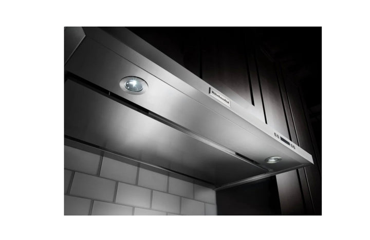 KitchenAid KVUB606DSS Range Hood, 36 inch Exterior Width, Canopy, Under-Cabinet, 600 CFM, 7.0, LED, Dishwasher Safe Filters, 4, Stainless Steel colour Blower Included