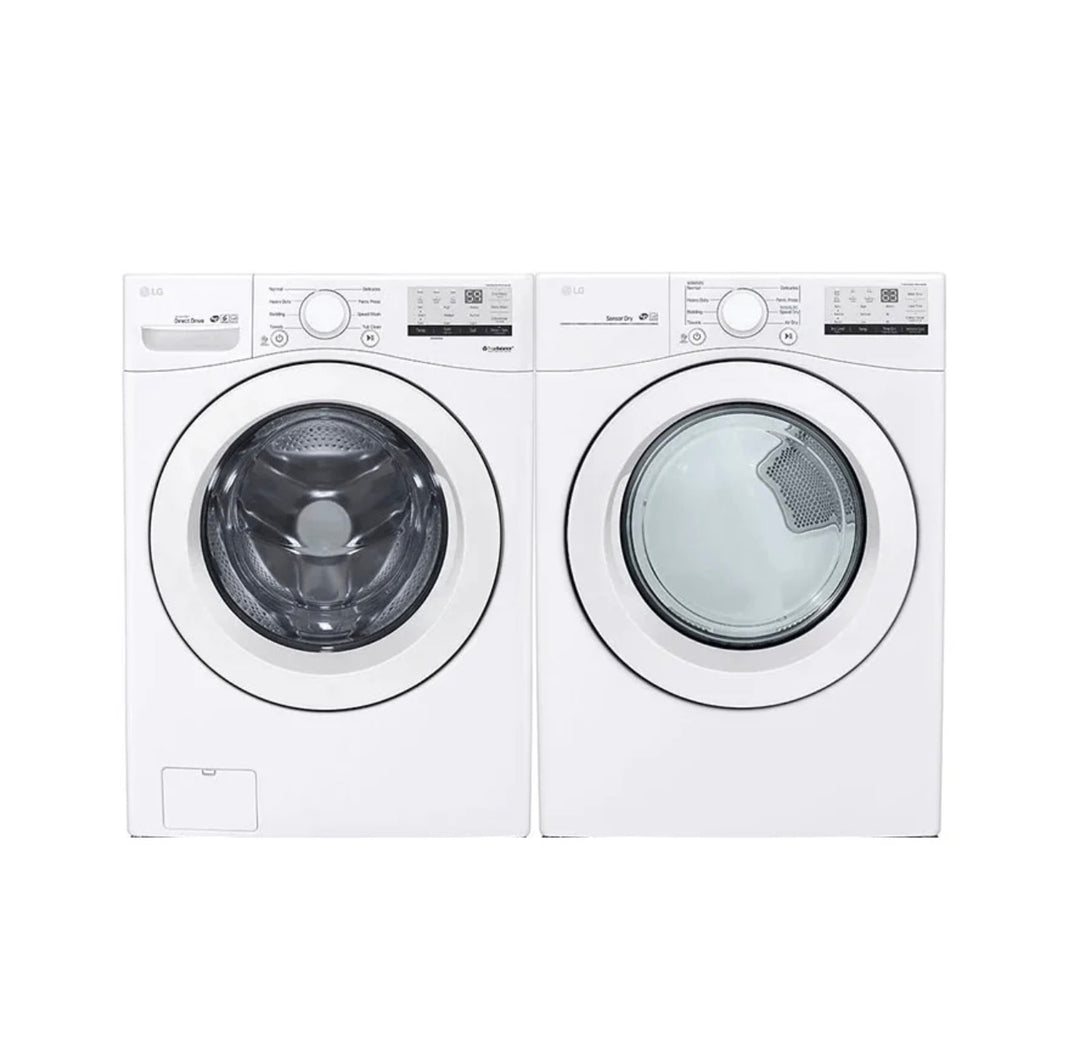 LG WM3400CW Washer
LG DLE3400W Electric Dryer Combo - BOX PACKED ONLINE ONLY