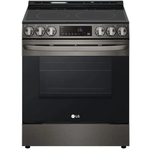 LG LSEL6333D Electric Range, 30 inch Exterior Width, Self Clean, Convection, 5 Burners, 6.3 cu. ft. Capacity, Storage Drawer, Air Fry, 1 Ovens, Black Stainless Steel colour