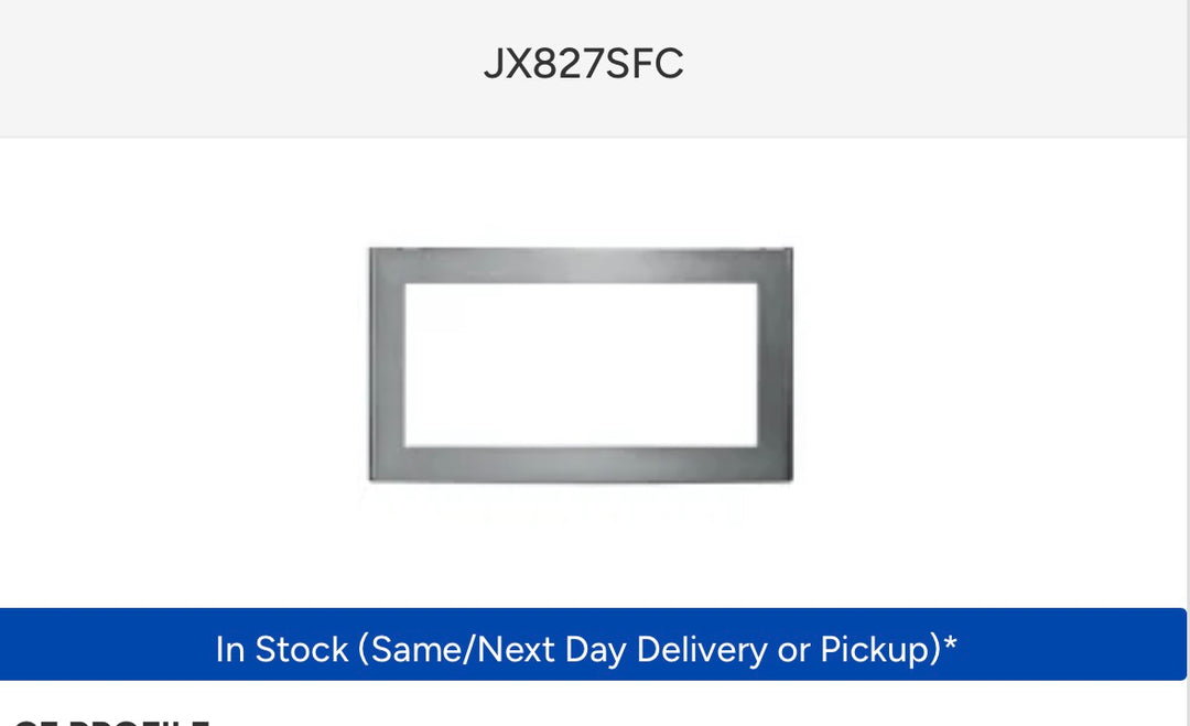 GE Profile JX827SFC 27 Inch Microwave Trim Kit