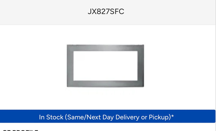 GE Profile JX827SFC 27 Inch Microwave Trim Kit