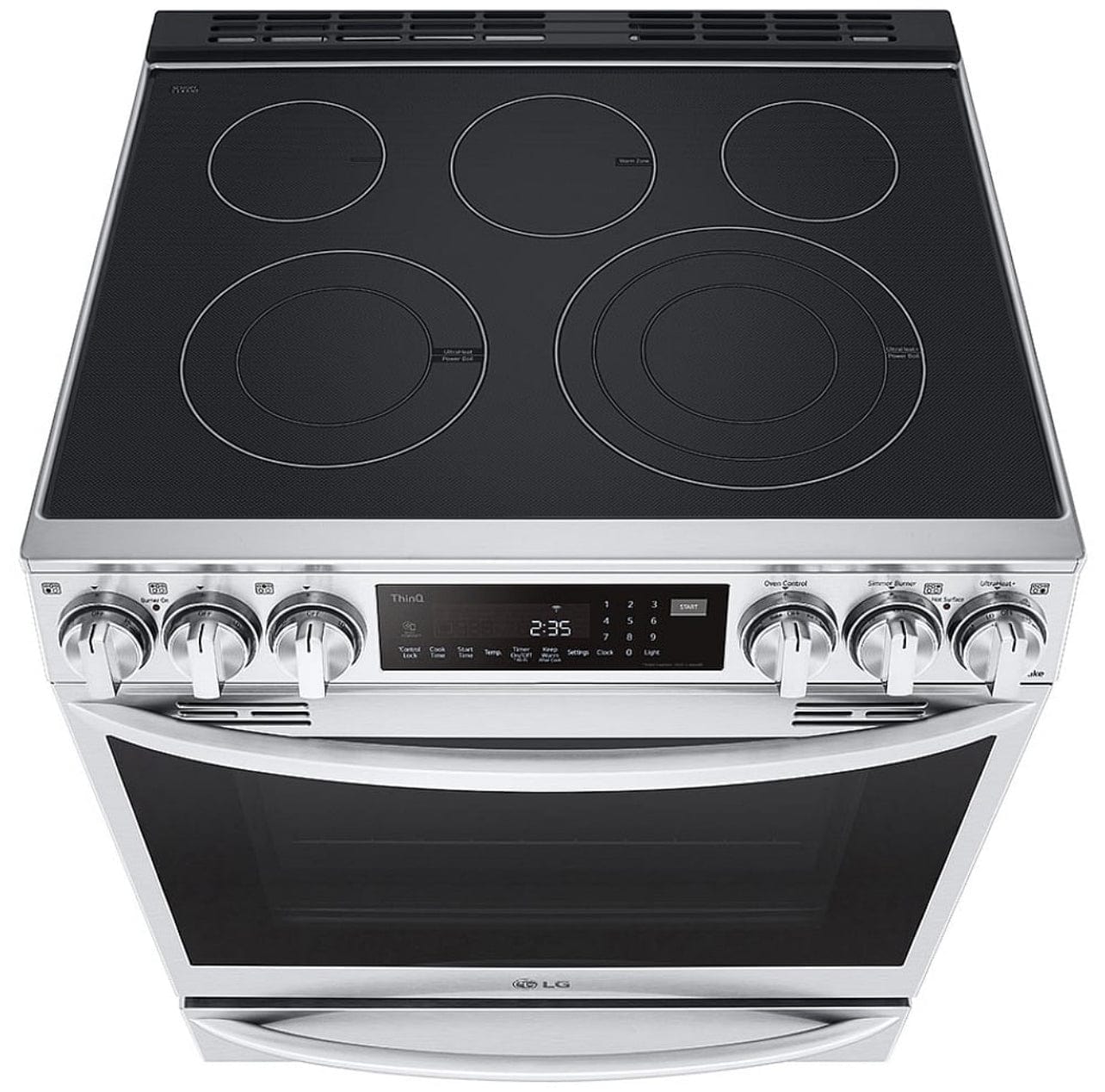 LG LSEL6337F Electric Range, 30 inch Exterior Width, Self Clean, Convection, 5 Burners, 6.3 cu. ft. Capacity, Storage Drawer, Air Fry, 1 Ovens, Stainless Steel colour True European Convection