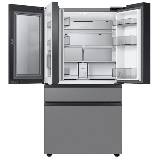 Samsung Bespoke RF29BB8600QLAA French Door Refrigerator, 36 inch Width, ENERGY STAR Certified, 28.8 cu. ft. Capacity, Stainless Steel colour Beverage Center, Dual Ice Maker with Ice Bites, Twin Cooling Plus, Metal Cooling Interior, FlexZone Drawer
