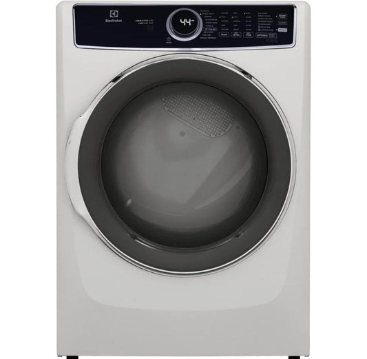 Electrolux ELFE763CAW Dryer, 27" Width, Electric Dryer, 8.0 cu. ft. Capacity, Steam Clean, 10 Dry Cycles, 5 Temperature, Steel Drum, White