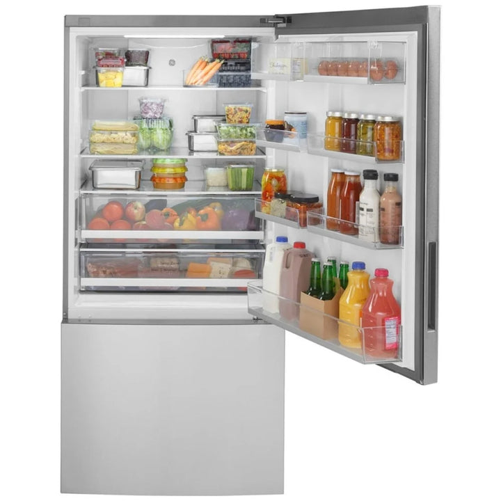GE GBE17HYRFS Bottom Mount Refrigerator, 31" Width, ENERGY STAR Certified, Counter Depth, 17.7 cu. ft. Capacity, Stainless Steel colour