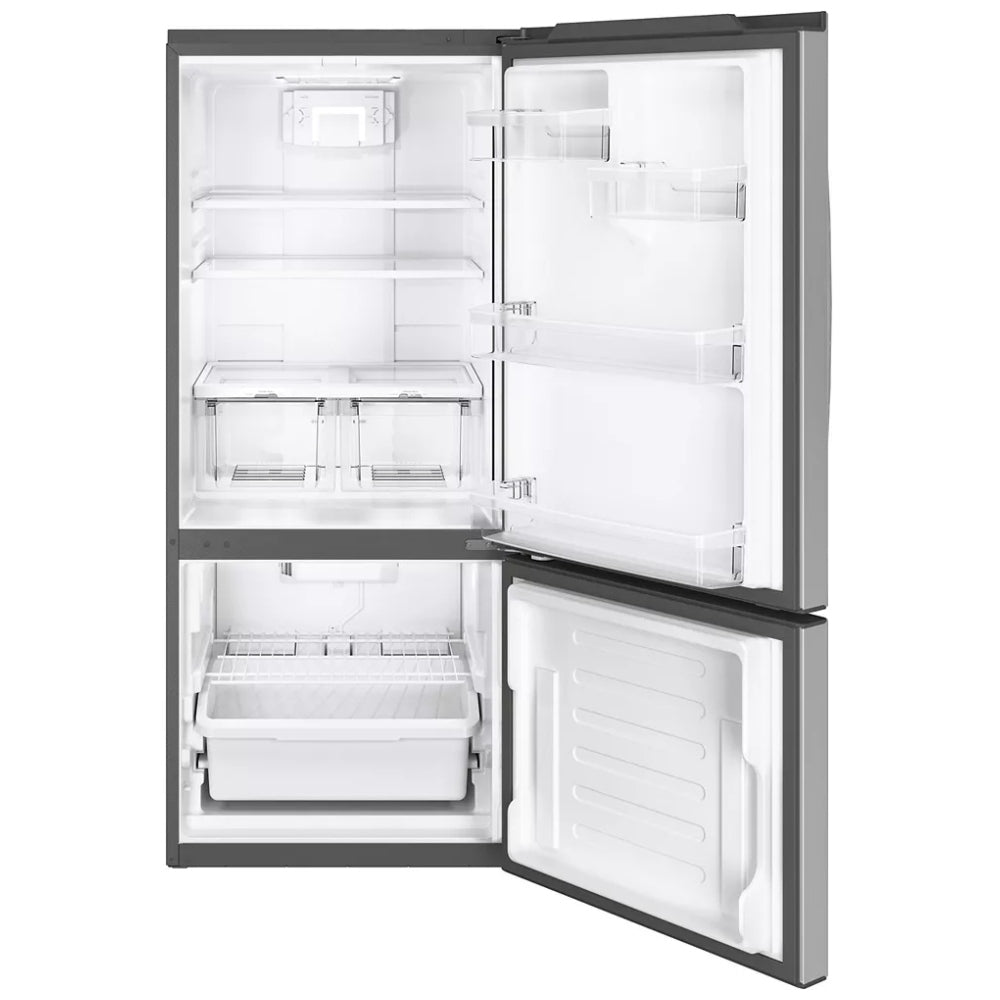 GE GBE21ASKSS Bottom Freezer Refrigerator, 30 inch Width, ENERGY STAR Certified, 20.9 cu. ft. Capacity, Stainless Steel colour