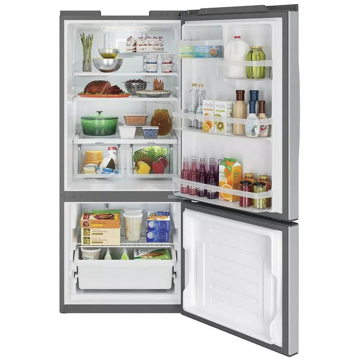 GE GBE21ASKSS Bottom Freezer Refrigerator, 30 inch Width, ENERGY STAR Certified, 20.9 cu. ft. Capacity, Stainless Steel colour