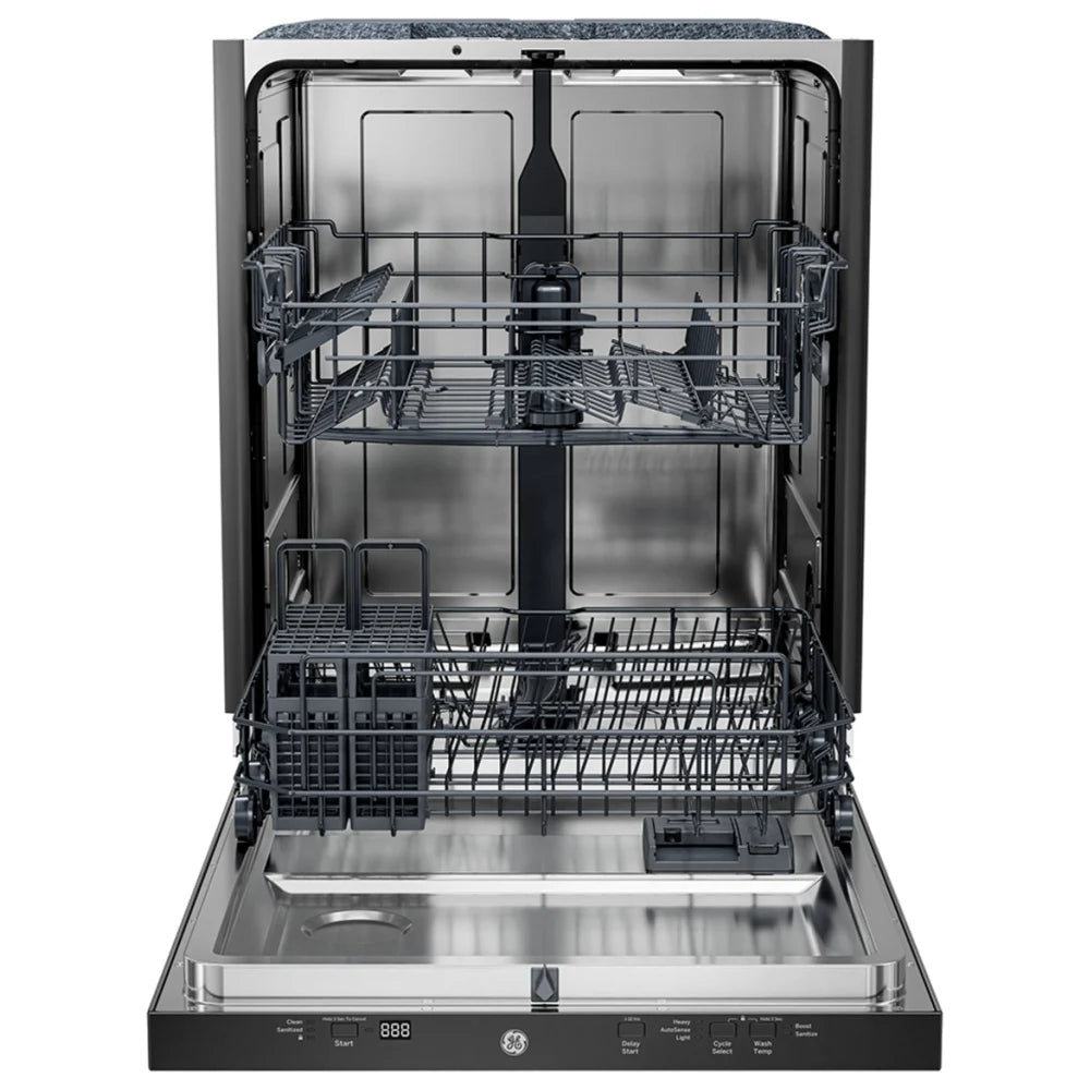 GE GBT500SSVSS Dishwasher, 24 inch Exterior Width, 50 dB Decibel Level, Fully Integrated, 3 Wash Cycles, 14 Capacity (Place Settings), Hard Food Disposal, Stainless Steel color