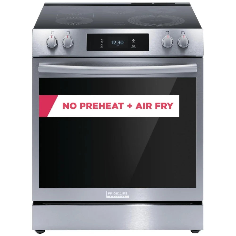 Frigidaire Gallery GCFE306CBF Range, Electric, 30 inch Exterior Width, 5 Burners, 6.2 cu. ft. Capacity, Stainless Steel Steam Cooking,