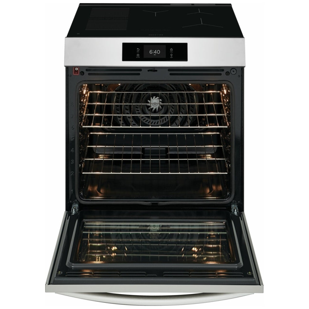 Frigidaire Gallery GCFI307CBF Induction Range, 6.2 cu. ft. Capacity, 30 inch Exterior Width, Convection, 5 Burners, Storage Drawer, Air Fry, Self Clean,