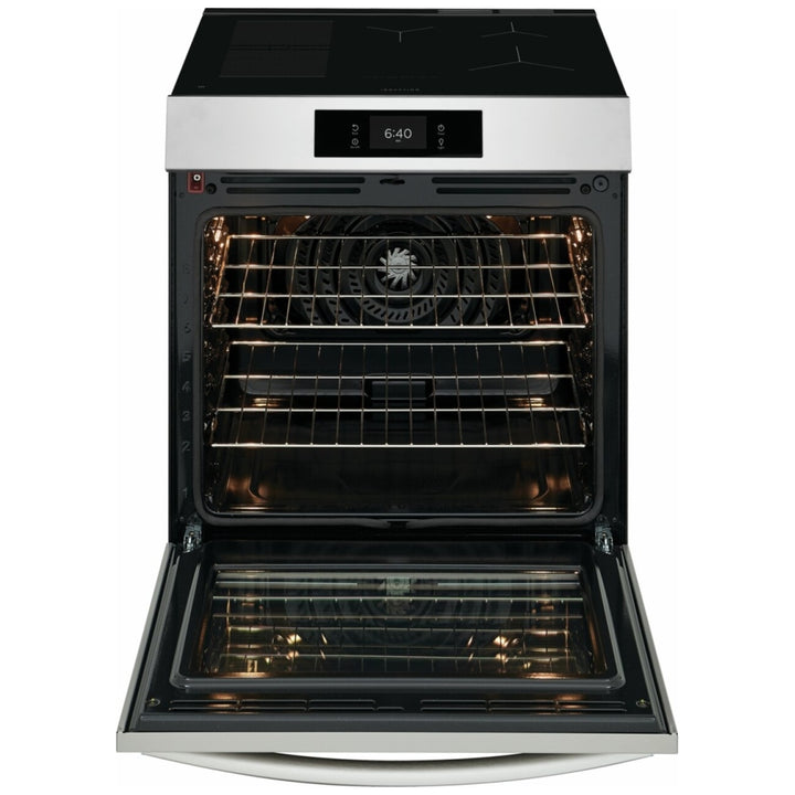 Frigidaire Gallery GCFI307CBF Induction Range, 6.2 cu. ft. Capacity, 30 inch Exterior Width, Convection, 5 Burners, Storage Drawer, Air Fry, Self Clean,