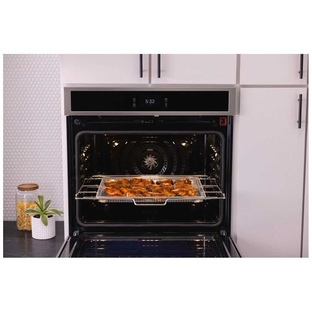 Frigidaire Gallery GCWD3067AF Double Wall Oven, 30 inch Exterior Width, Convection, Self Clean, 10.6 cu. ft. Capacity, Temperature Probe, Air Fry, Stainless Steel colour True European Convection, Air Fry, Steam Cooking, Telescopic Gliding Extension Rack
