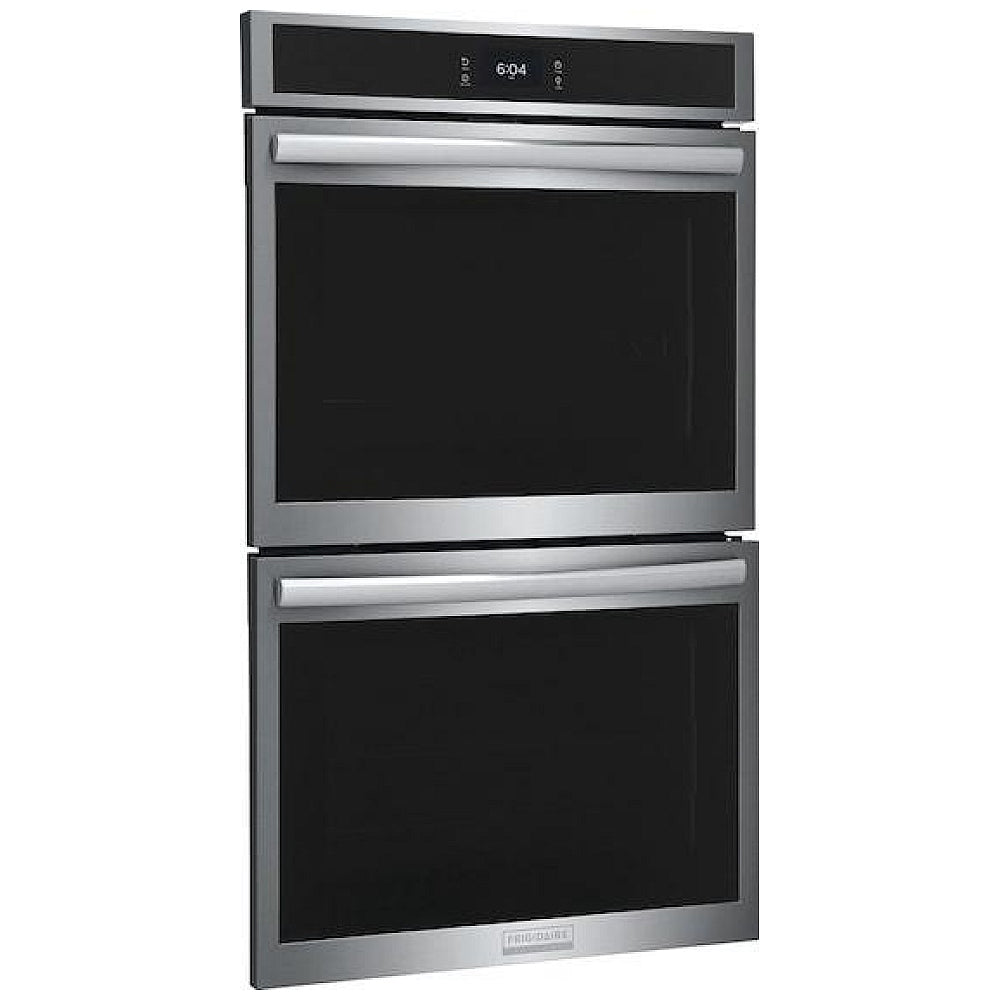 Frigidaire Gallery GCWD3067AF Double Wall Oven, 30 inch Exterior Width, Convection, Self Clean, 10.6 cu. ft. Capacity, Temperature Probe, Air Fry, Stainless Steel colour True European Convection, Air Fry, Steam Cooking, Telescopic Gliding Extension Rack