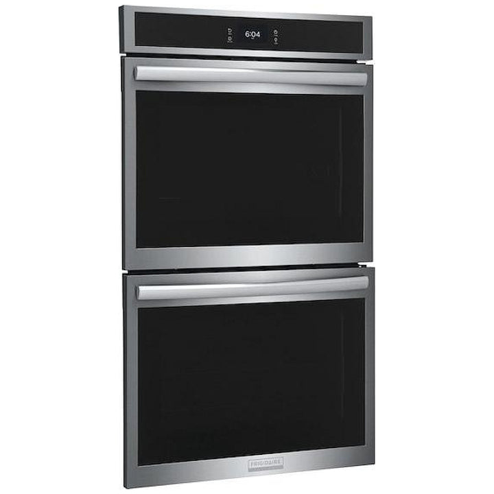 Frigidaire Gallery GCWD3067AF Double Wall Oven, 30 inch Exterior Width, Convection, Self Clean, 10.6 cu. ft. Capacity, Temperature Probe, Air Fry, Stainless Steel colour True European Convection, Air Fry, Steam Cooking, Telescopic Gliding Extension Rack