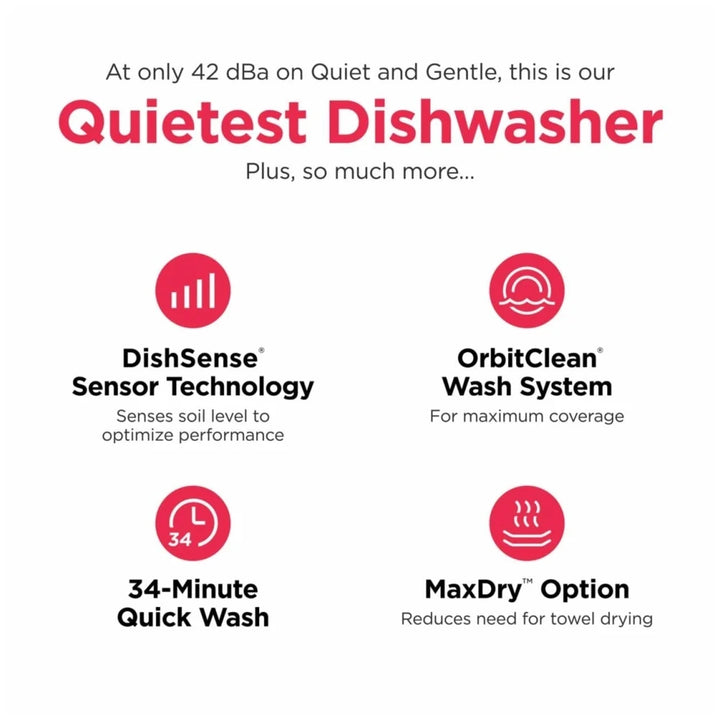 Frigidaire Gallery GDPH4525AF Dishwasher, 24 inch Exterior Width, 42 dB Decibel Level, Fully Integrated, Plastic Interior, 8 Wash Cycles, 14 Capacity (Place Settings), Hard Food Disposal, 2 Loading Racks, Stainless