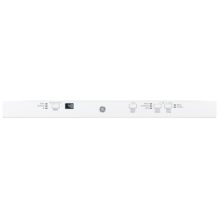 GE GDT225SGLWW Dishwasher, 24 inch Exterior Width, 51 dB Decibel Level, Fully Integrated, Stainless Interior, 3 Wash Cycles, 12 Capacity (Place Settings), Hard Food Disposal, 2 Loading Racks, Wifi Enabled, White colour