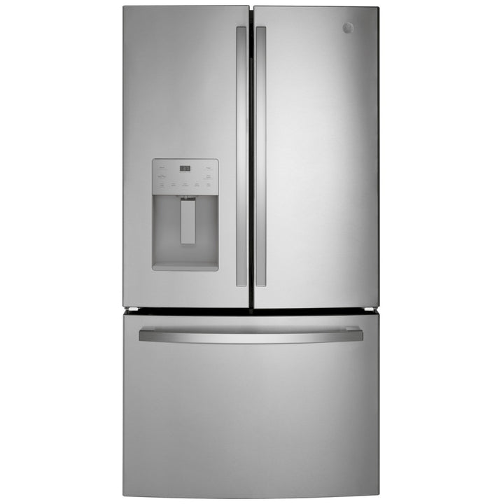 GE GFE26JYMFS French Door Refrigerator, 36 inch Width, 25.6 cu. ft. Capacity, Water Dispenser (Exterior), Ice Dispenser (Thru Door), ENERGY STAR Certified, Stainless Steel colour