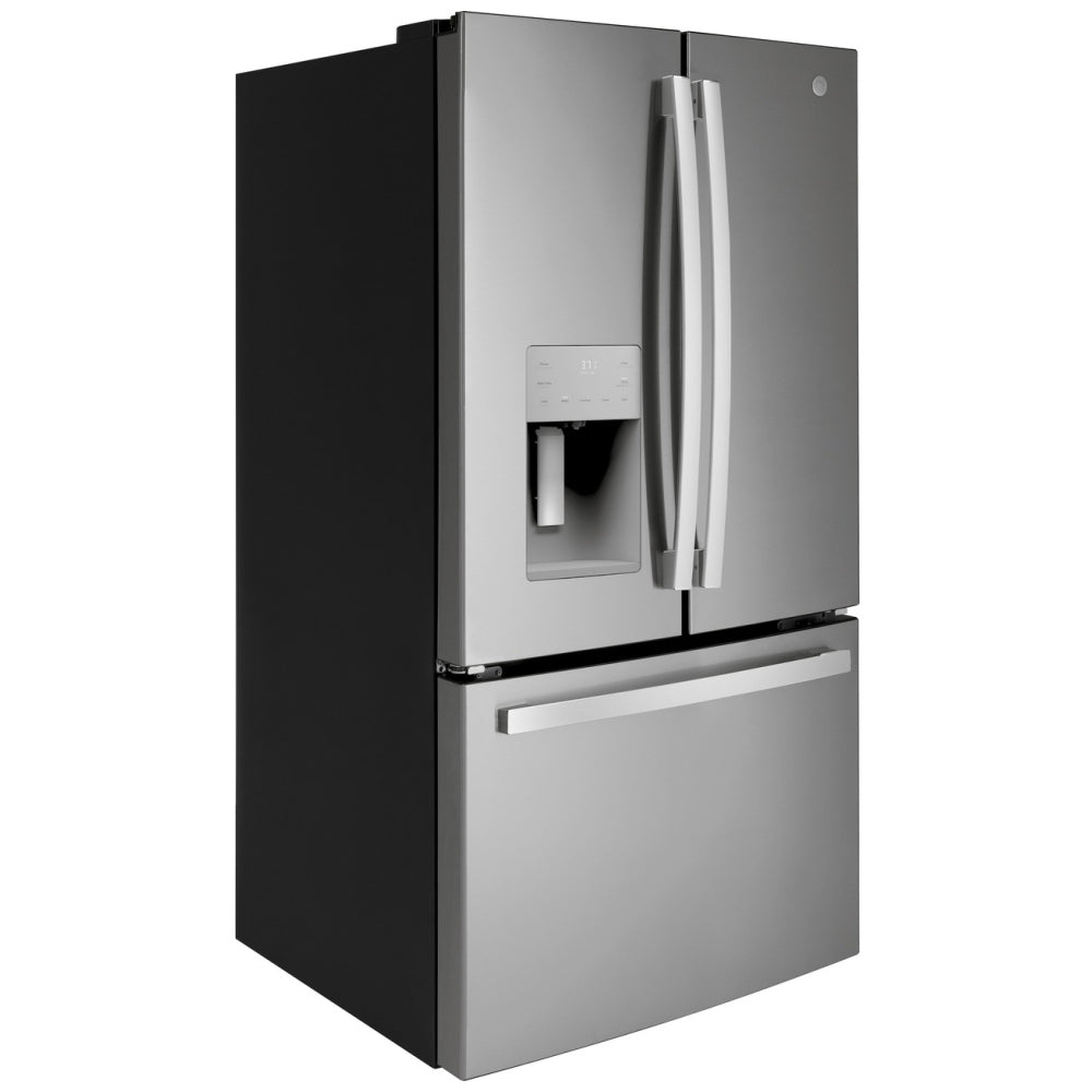 GE GFE26JYMFS French Door Refrigerator, 36 inch Width, 25.6 cu. ft. Capacity, Water Dispenser (Exterior), Ice Dispenser (Thru Door), ENERGY STAR Certified, Stainless Steel colour