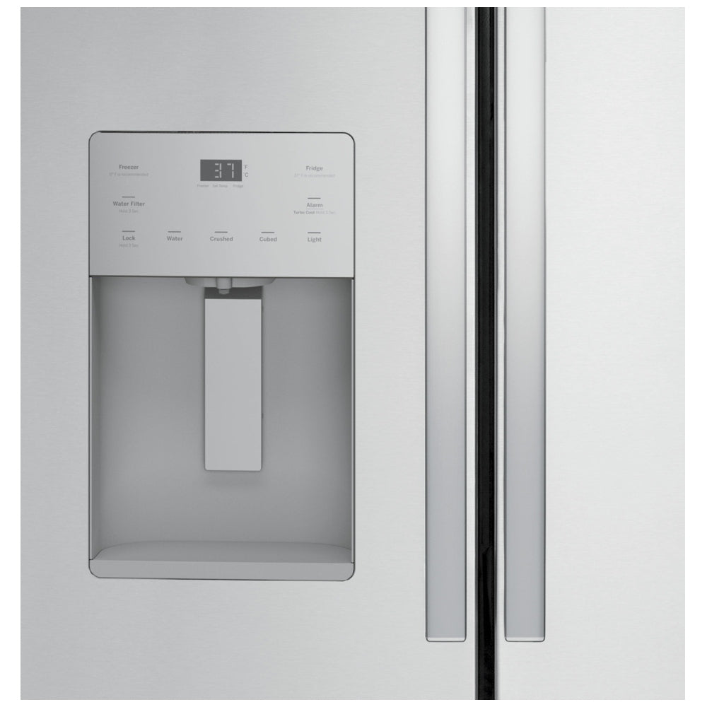 GE GFE26JYMFS French Door Refrigerator, 36 inch Width, 25.6 cu. ft. Capacity, Water Dispenser (Exterior), Ice Dispenser (Thru Door), ENERGY STAR Certified, Stainless Steel colour