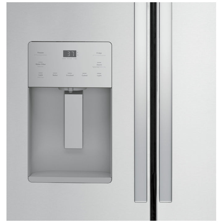 GE GFE26JYMFS French Door Refrigerator, 36 inch Width, 25.6 cu. ft. Capacity, Water Dispenser (Exterior), Ice Dispenser (Thru Door), ENERGY STAR Certified, Stainless Steel colour