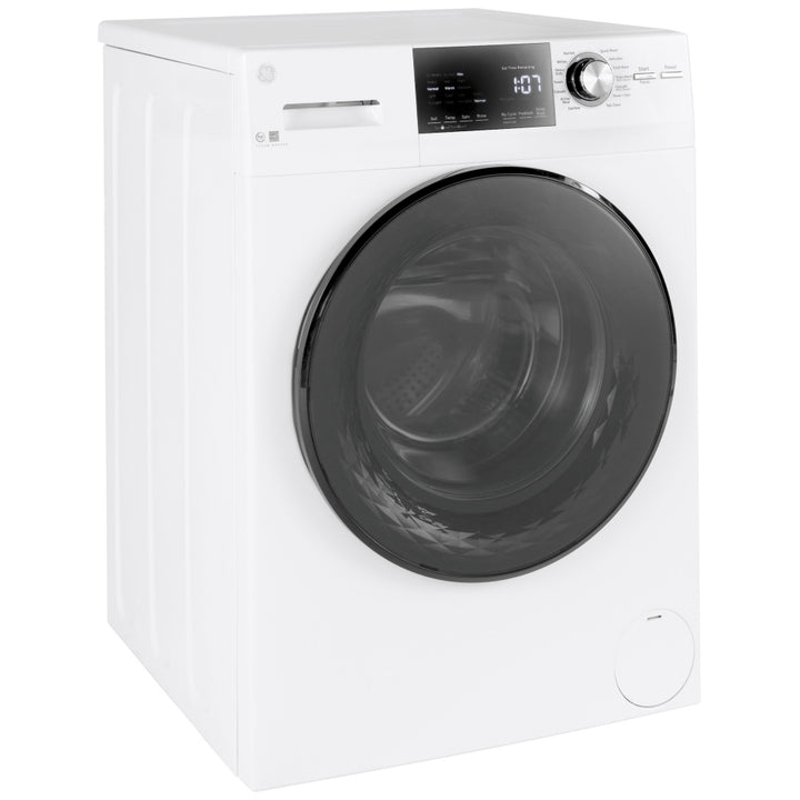 GE GFW148SSM1WW Front Load Washer, 24 inch Width, 2.8 cu. ft. Washer Capacity, 1,400 RPM Washer Spin Speed, 14 Wash Cycles, 5 Temperature Settings, Water Heater, Steam Clean, ENERGY STAR Certified, White colour