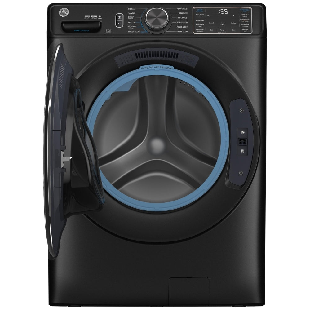 GE GFW655SPVDS Front Load Washer, 28 inch Width, 5.8 cu. ft. Washer Capacity, 1,300 RPM Washer Spin Speed, 12 Wash Cycles, 5 Temperature Settings, Steam Clean, ENERGY STAR Certified, Wifi Enabled, Graphite colour