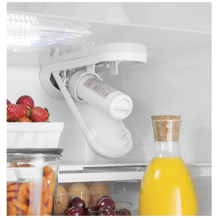 GE GNE27JGMWW French Door Refrigerator, 36 inch Width, ENERGY STAR Certified, 26.7 cu. ft. Capacity, Water Dispenser (Interior), Ice Dispenser (Freezer Located), White color