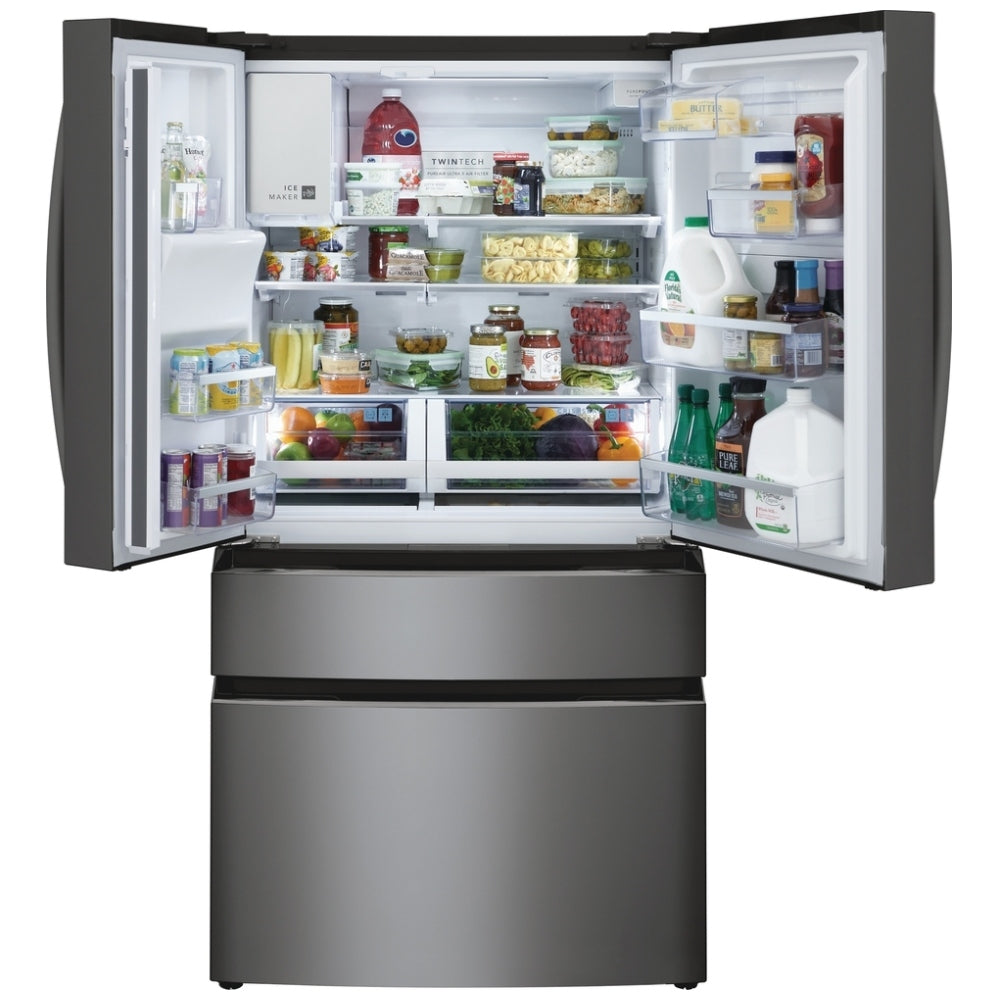 Frigidaire Gallery GRMC2273CD French Door Refrigerator, 36 inch Width, 21.5 cu. ft. Capacity, Counter Depth, Water Dispenser (Exterior), Ice Dispenser (Thru Door), ENERGY STAR Certified, Black Stainless Steel colour