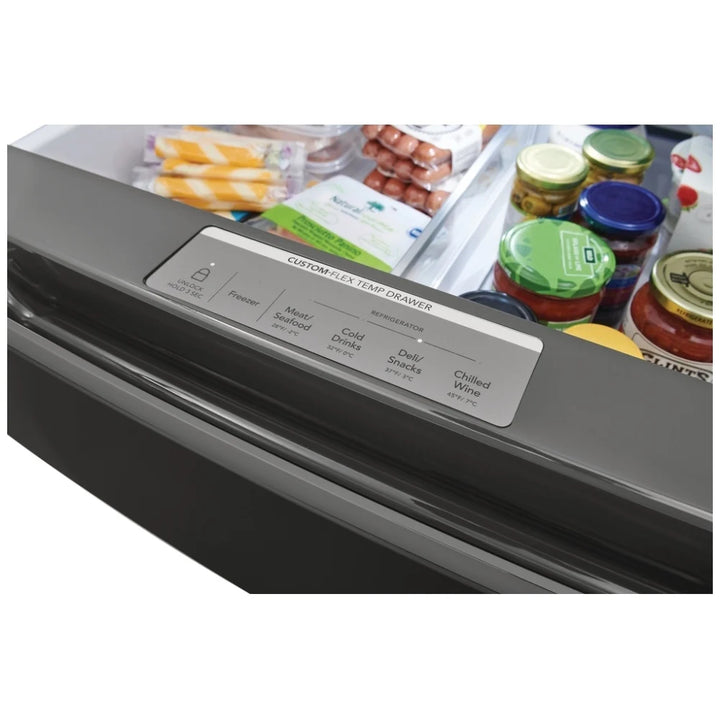 Frigidaire Gallery GRMC2273CD French Door Refrigerator, 36 inch Width, 21.5 cu. ft. Capacity, Counter Depth, Water Dispenser (Exterior), Ice Dispenser (Thru Door), ENERGY STAR Certified, Black Stainless Steel colour