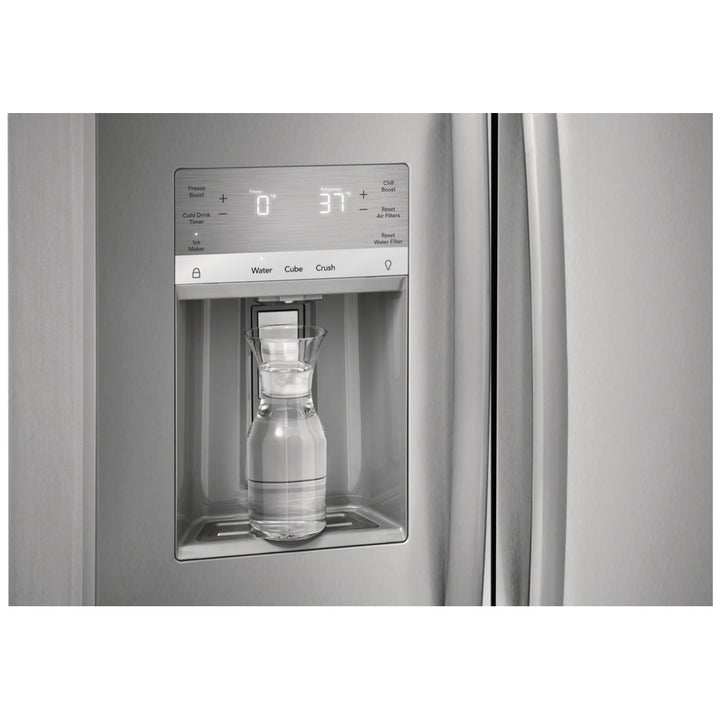 Frigidaire Gallery GRSS2652AF Side by Side Refrigerator, 36 inch Width, Ice Dispenser (Thru Door), Water Dispenser (Exterior), 25.6 cu. ft. Capacity, Stainless Steel colour