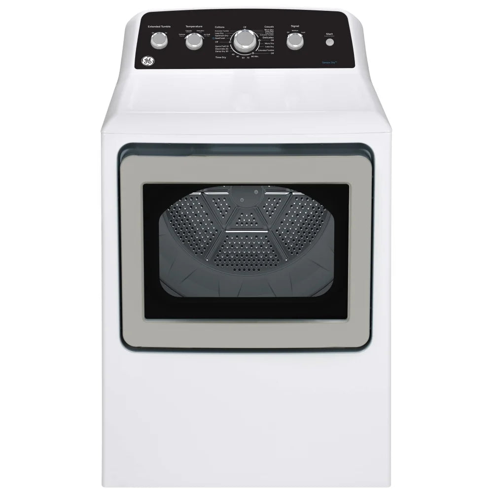 GE GTD49EBMRWS Electric Dryer, 7.2 cu. ft. Dryer Capacity, 4 Temperature Settings, Steel Drum, White color