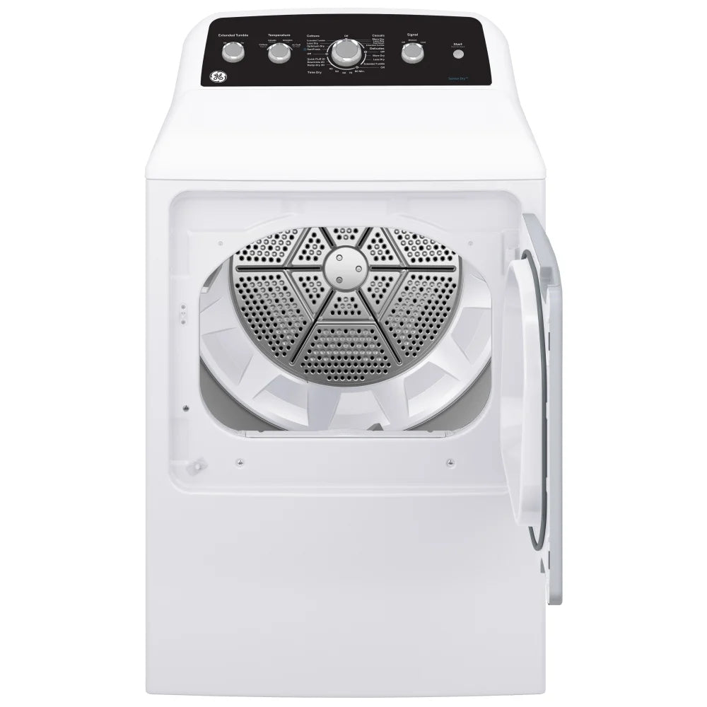 GE GTD49EBMRWS Electric Dryer, 7.2 cu. ft. Dryer Capacity, 4 Temperature Settings, Steel Drum, White color