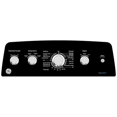 GE GTD49GBMRWS Gas Dryer, 7.2 cu. ft. Dryer Capacity, 7 Dry Cycles, 4 Temperature Settings, Vented, White colour