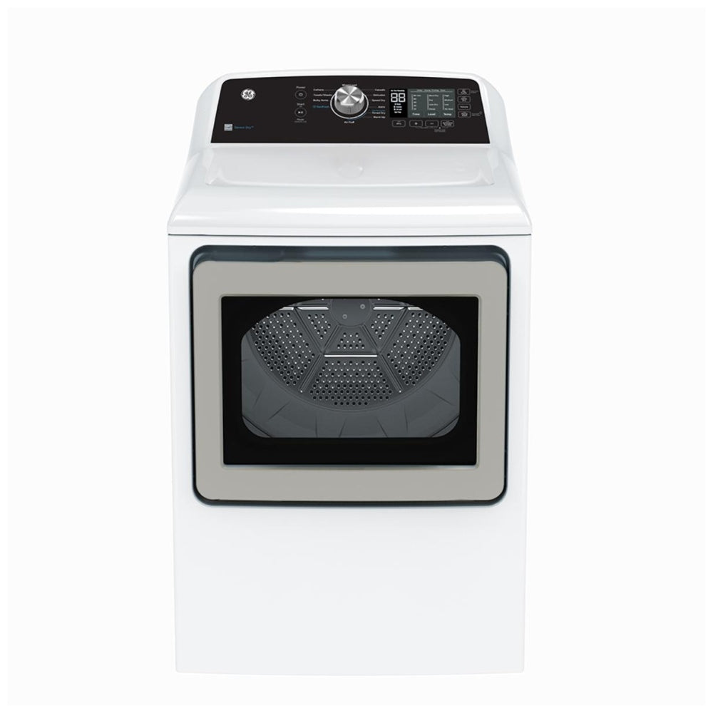GE GTD68EBMRWS Electric Dryer, 7.4 cu. ft. Dryer Capacity, 12 Dry Cycles, 4 Temperature Settings, Vented, White colour