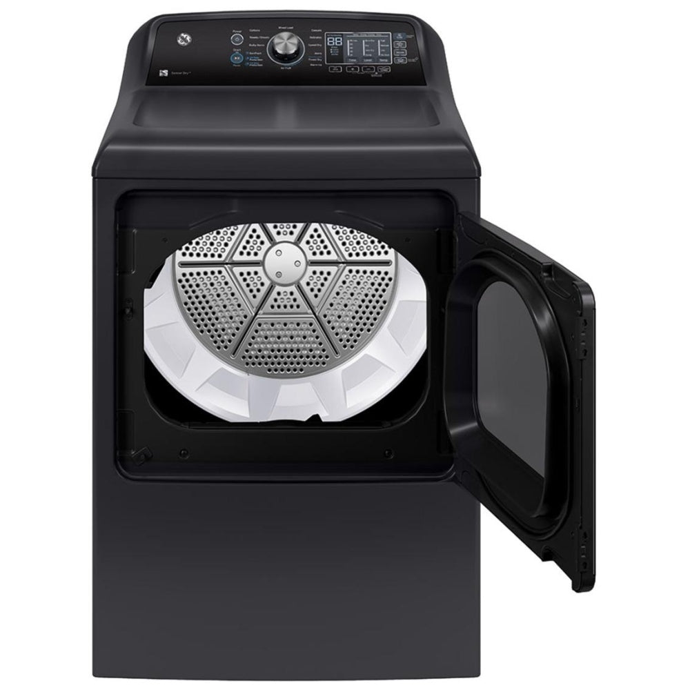 GE GTD69EBPTDG Dryer, 27 1/16 inch Width, Electric Dryer, 7.4 cu. ft. Capacity, 4 Temperature Settings, Diamond Grey colour SaniFresh, Damp Alert,Sensor Dry,Aluminized Alloy Drum