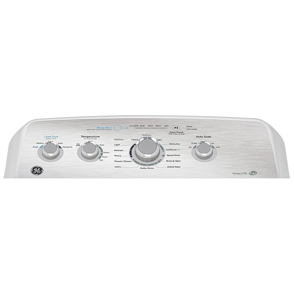GE GTW451BMRWS Top Load Washer, 27 inch Width, 4.9 cu. ft. Washer Capacity, 800 RPM Washer Spin Speed, 14 Wash Cycles, 6 Temperature Settings, White colour (Contains Agitator); Soft Close Lid