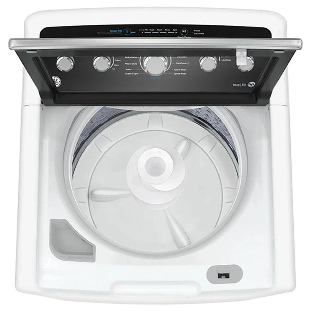 GE GTW491BMRWS Top Load Washer, 4.9 cu. ft. Washer Capacity, 13 Wash Cycles, 6 Temperature Settings, 800 RPM Washer Spin Speed, Agitator, White color