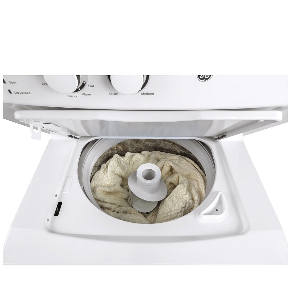 GE GUD27GSSMWW 27 inch Width Washer & Dryer Set, Power Source: Gas, White Washer: 9 Wash Cycles, 800 RPM Spin Speed Refurbished