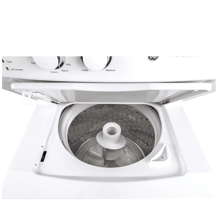 GE GUD27GSSMWW 27 inch Width Washer & Dryer Set, Power Source: Gas, White Washer: 9 Wash Cycles, 800 RPM Spin Speed Refurbished